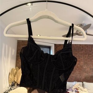 Princess Polly Black Lace Crop Top